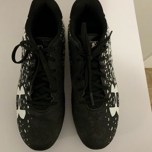 Black and White Under Armor Cleats Size 6